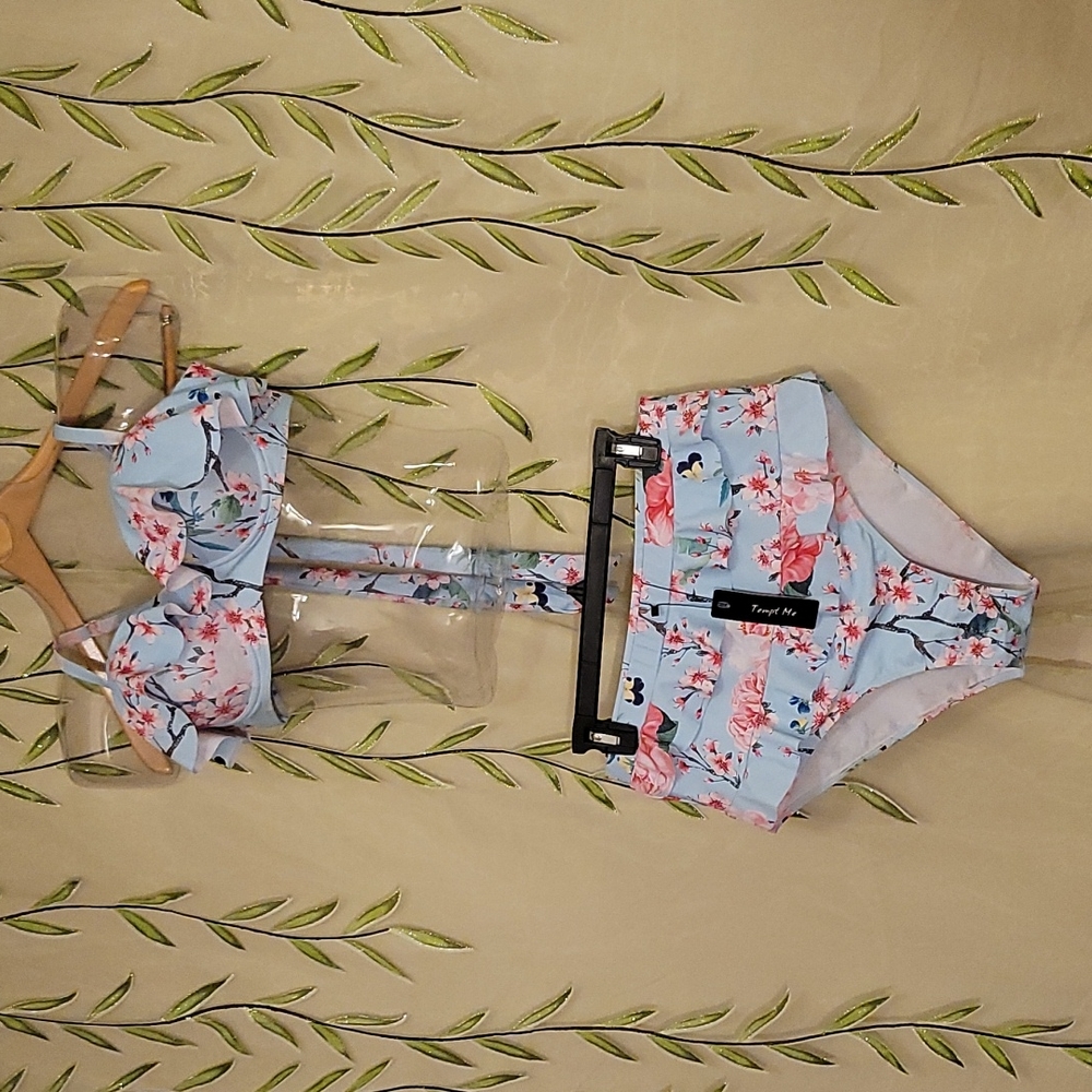 NWT Tempt Me Cherry Blossom Two Piece Bikini